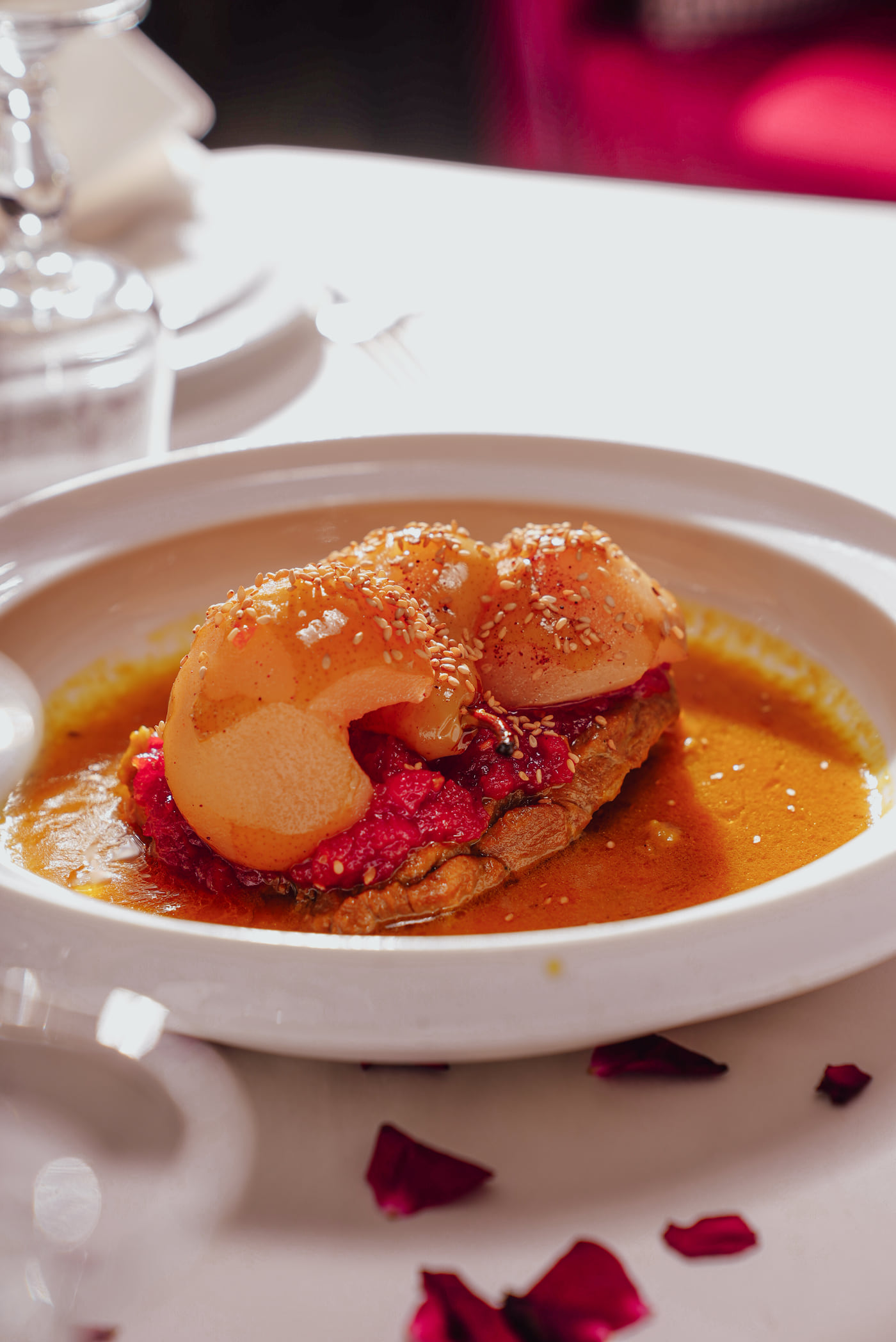 Moroccan dish served at Dinarjat in Rabat