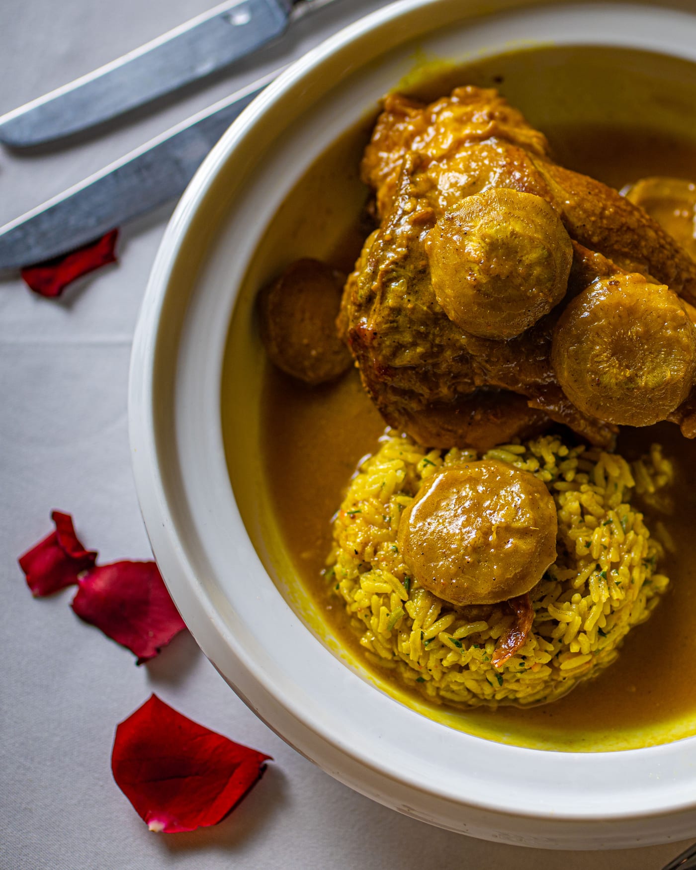 Lamb shank with wild artichokes